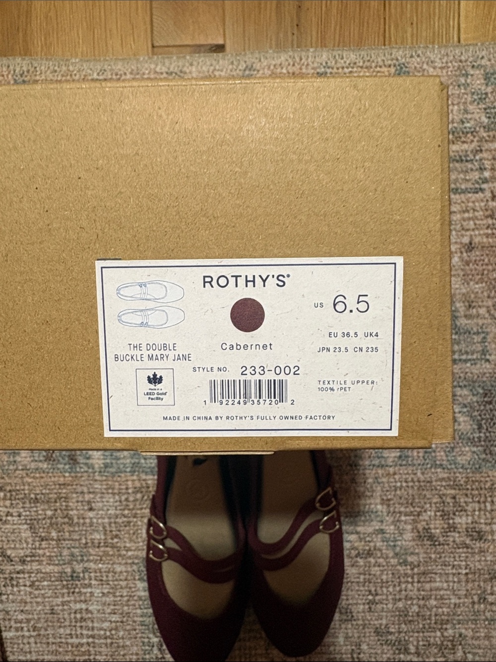 Rothy’s the double buckle Mary Jane in Cabernet - Picture 9 of 10